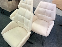 3x eetkamerstoelen meike, microvezel, crème - afbeelding 1 van  5
