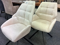 3x eetkamerstoelen meike, microvezel, crème - afbeelding 2 van  5
