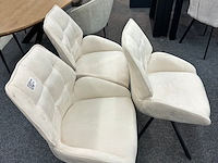 3x eetkamerstoelen meike, microvezel, crème - afbeelding 3 van  5