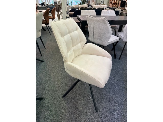 3x eetkamerstoelen meike, microvezel, crème - afbeelding 4 van  5
