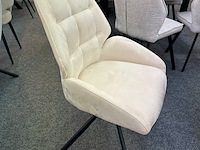 3x eetkamerstoelen meike, microvezel, crème - afbeelding 4 van  5