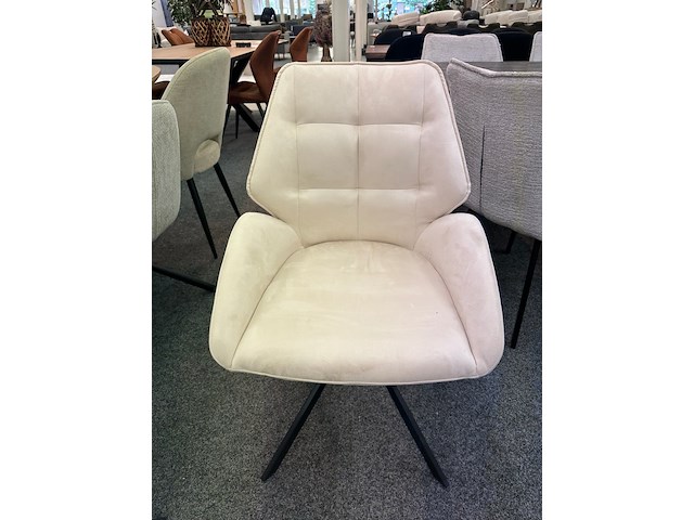 3x eetkamerstoelen meike, microvezel, crème - afbeelding 5 van  5