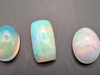 3x ethiopische opaal, edelsteen, wit - afbeelding 1 van  3