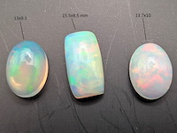 3x ethiopische opaal, edelsteen, wit - afbeelding 2 van  3