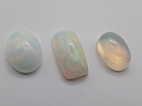 3x ethiopische opaal, edelsteen, wit - afbeelding 3 van  3