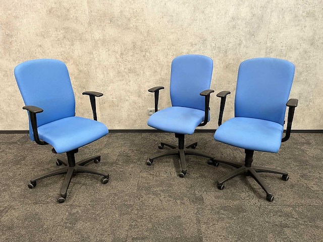 3x euroseats - bureaustoel - blauw - afbeelding 1 van  9