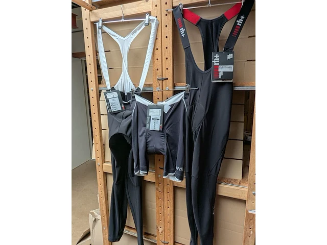 3x fietsbroek met zeem rh+, zwart / wit, mt xl - afbeelding 1 van  1