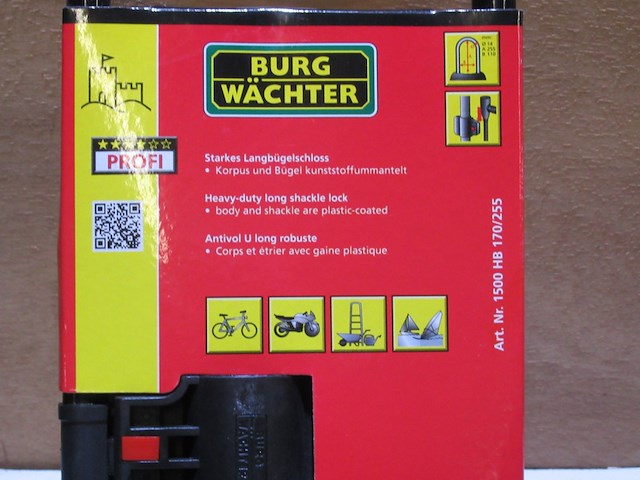 3x fiets/scooter/motor beugelslot. burg wachter, hb 170/255 - afbeelding 2 van  2