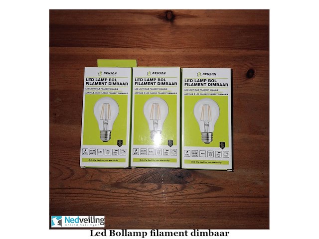 3x filament bollamp dimbaar e27 4w (doos t) - afbeelding 2 van  3