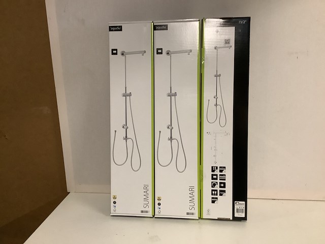 3x glijstang voor stortdouche, excl. kop aqua su, sumari, chroom - afbeelding 1 van  3