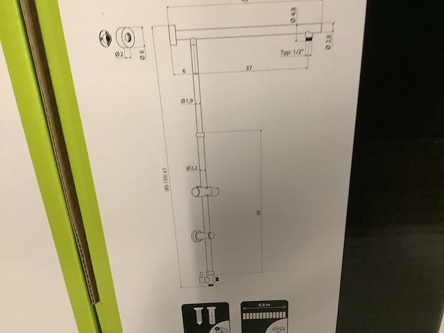 3x glijstang voor stortdouche, excl. kop aqua su, sumari, chroom - afbeelding 2 van  3