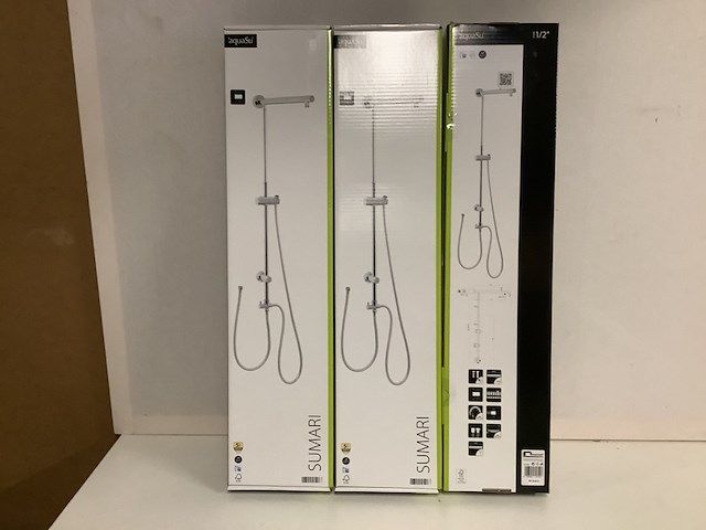 3x glijstang voor stortdouche, excl. kop aqua su, sumari, chroom - afbeelding 1 van  3