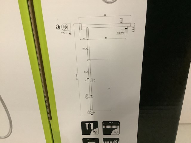 3x glijstang voor stortdouche, excl. kop aqua su, sumari, chroom - afbeelding 2 van  3