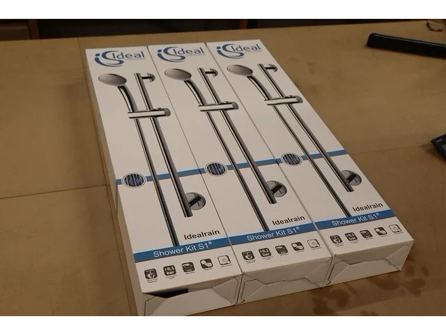3x glijstangset met handdouche ideal standard, idealrain s1, chroom - afbeelding 5 van  8