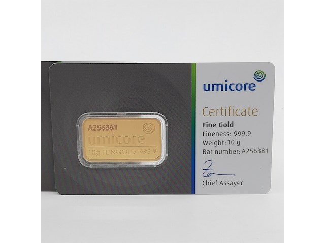 3x goudbaar, 10 gram, umicore - afbeelding 2 van  7