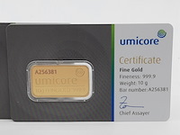 3x goudbaar, 10 gram, umicore - afbeelding 2 van  7