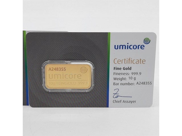 3x goudbaar, 10 gram, umicore - afbeelding 4 van  7