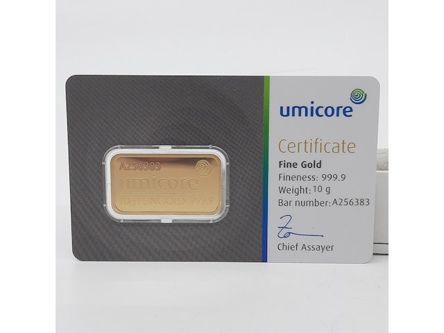 3x goudbaar, 10 gram, umicore - afbeelding 6 van  7