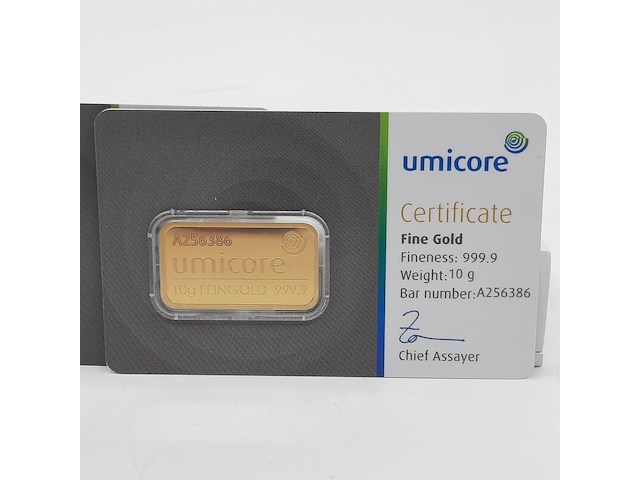 3x goudbaar, 10 gram, umicore - afbeelding 4 van  7