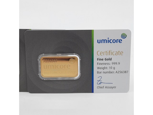 3x goudbaar, 10 gram, umicore - afbeelding 2 van  7