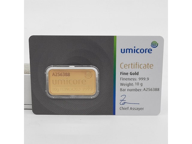 3x goudbaar, 10 gram, umicore - afbeelding 4 van  7