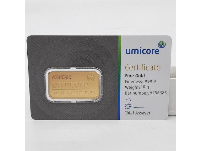 3x goudbaar, 10 gram, umicore - afbeelding 6 van  7