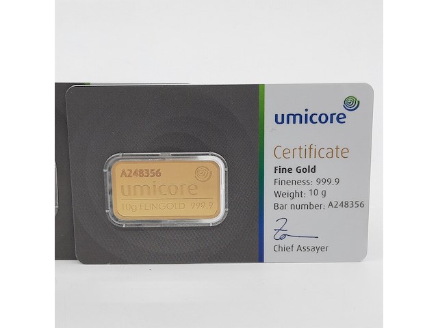 3x goudbaar, 10 gram, umicore - afbeelding 2 van  7