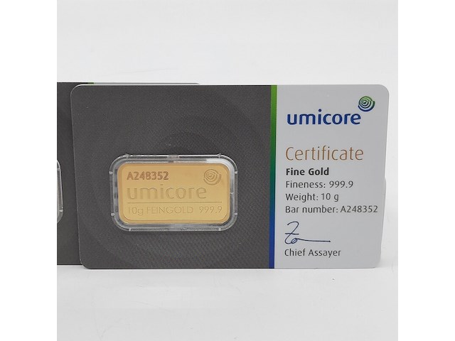 3x goudbaar, 10 gram, umicore - afbeelding 4 van  7