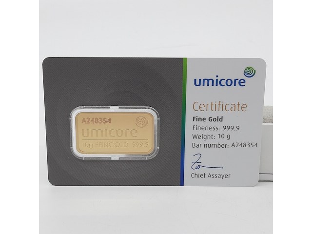 3x goudbaar, 10 gram, umicore - afbeelding 6 van  7