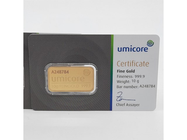 3x goudbaar, 10 gram, umicore - afbeelding 2 van  7