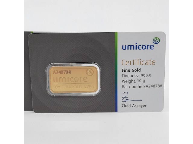 3x goudbaar, 10 gram, umicore - afbeelding 2 van  7