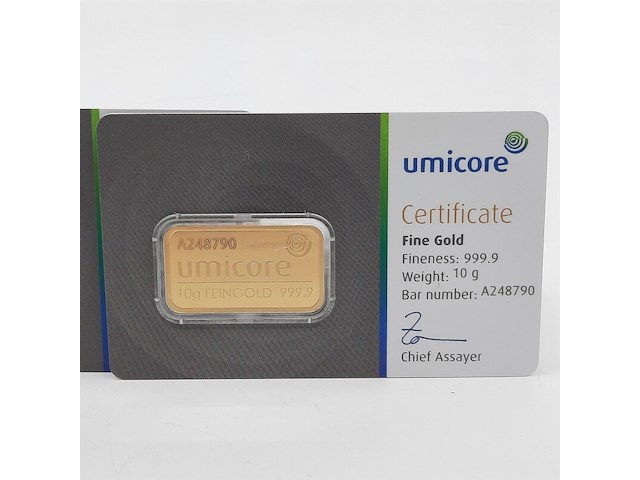 3x goudbaar, 10 gram, umicore - afbeelding 4 van  7