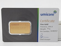 3x goudbaar, 10 gram, umicore - afbeelding 6 van  7