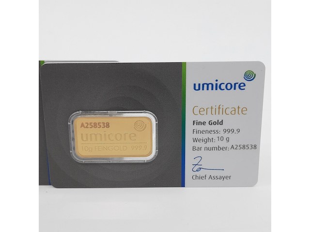 3x goudbaar, 10 gram, umicore - afbeelding 2 van  7