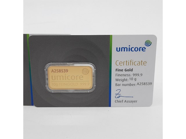 3x goudbaar, 10 gram, umicore - afbeelding 4 van  7