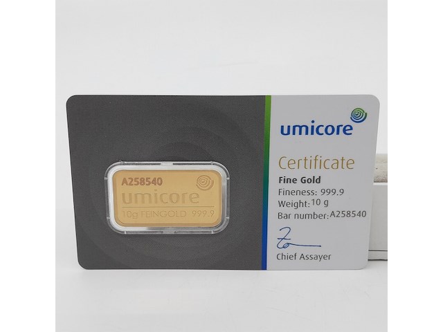 3x goudbaar, 10 gram, umicore - afbeelding 6 van  7