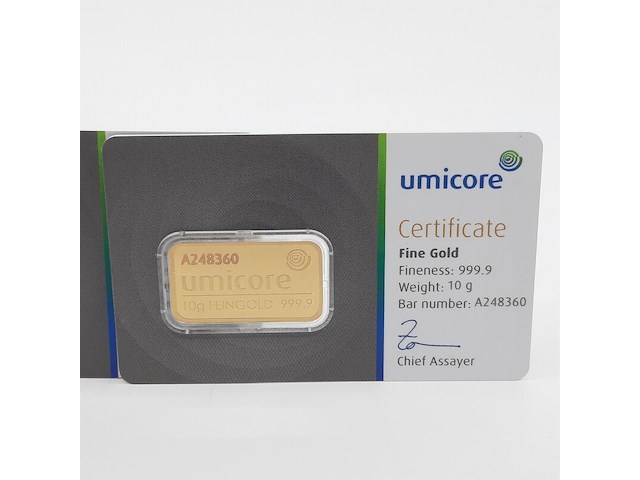 3x goudbaar, 10 gram, umicore - afbeelding 2 van  7