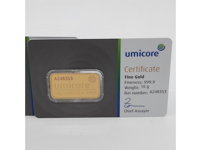 3x goudbaar, 10 gram, umicore - afbeelding 4 van  7