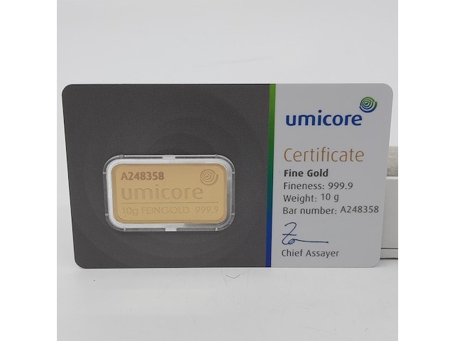 3x goudbaar, 10 gram, umicore - afbeelding 6 van  7