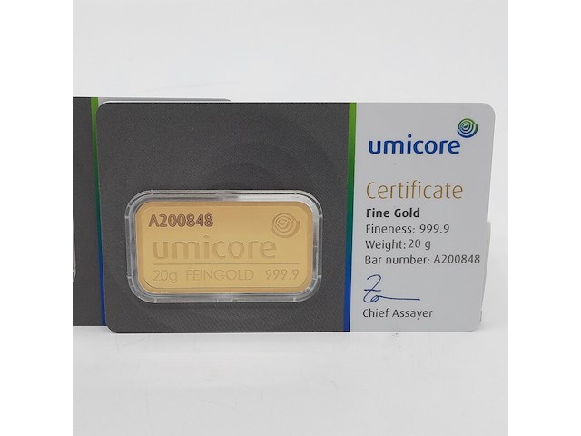 3x goudbaar, 20 gram, umicore - afbeelding 4 van  7