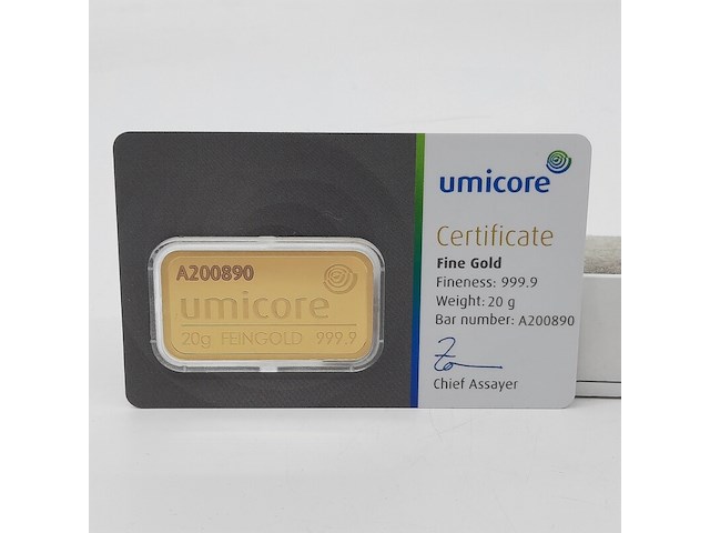 3x goudbaar, 20 gram, umicore - afbeelding 6 van  7
