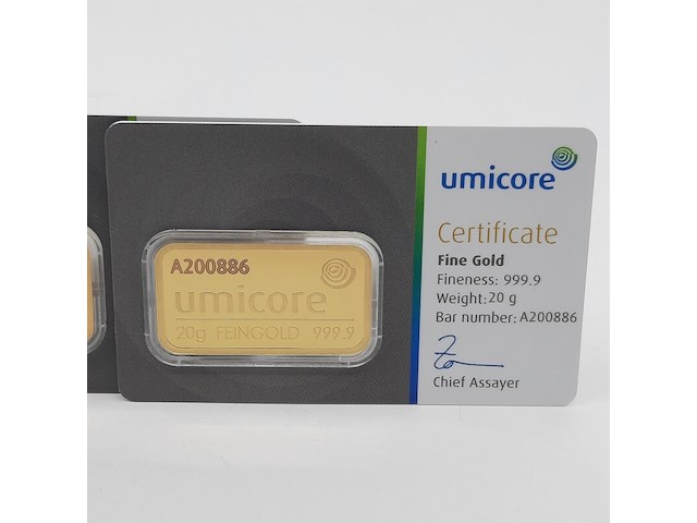 3x goudbaar, 20 gram, umicore - afbeelding 2 van  7