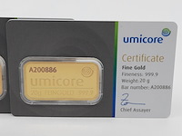 3x goudbaar, 20 gram, umicore - afbeelding 2 van  7