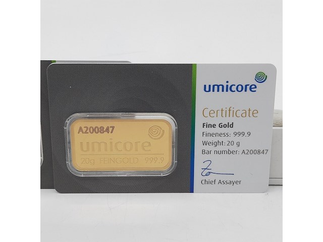 3x goudbaar, 20 gram, umicore - afbeelding 4 van  7