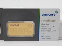 3x goudbaar, 20 gram, umicore - afbeelding 4 van  7