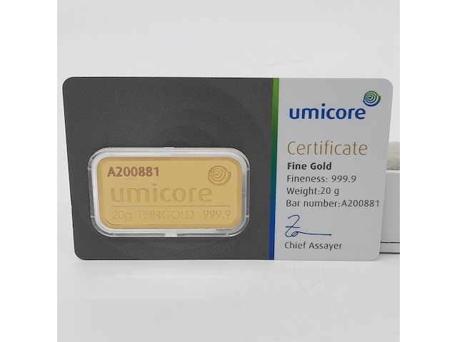 3x goudbaar, 20 gram, umicore - afbeelding 6 van  7