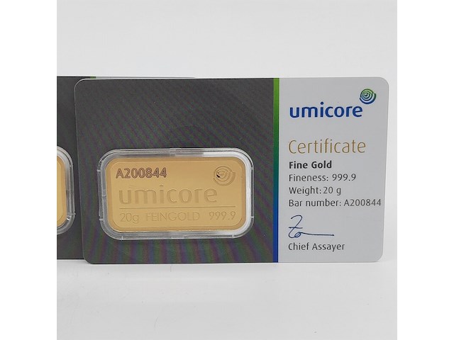 3x goudbaar, 20 gram, umicore - afbeelding 2 van  7