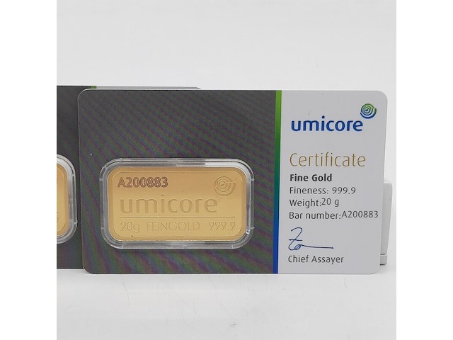 3x goudbaar, 20 gram, umicore - afbeelding 4 van  7