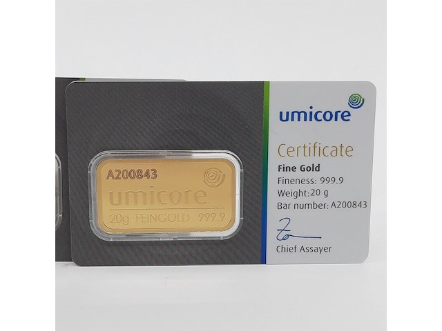 3x goudbaar, 20 gram, umicore - afbeelding 2 van  7