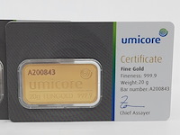 3x goudbaar, 20 gram, umicore - afbeelding 2 van  7
